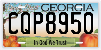 GA license plate CQP8950