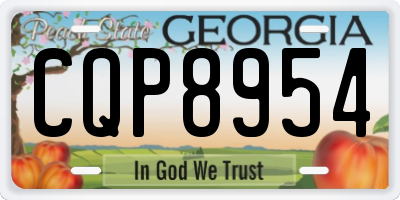 GA license plate CQP8954