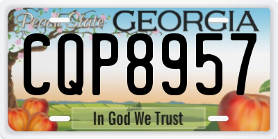 GA license plate CQP8957