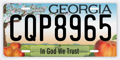 GA license plate CQP8965