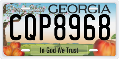 GA license plate CQP8968