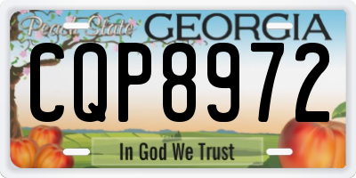 GA license plate CQP8972