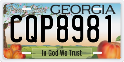 GA license plate CQP8981