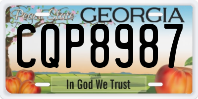 GA license plate CQP8987
