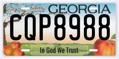GA license plate CQP8988