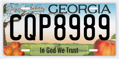 GA license plate CQP8989