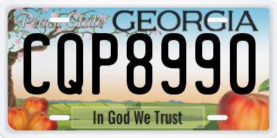 GA license plate CQP8990