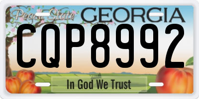 GA license plate CQP8992