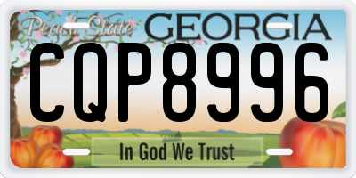 GA license plate CQP8996
