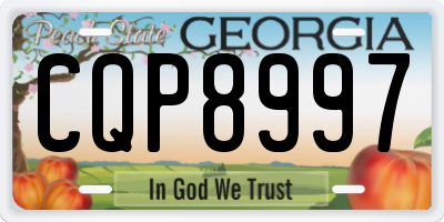GA license plate CQP8997