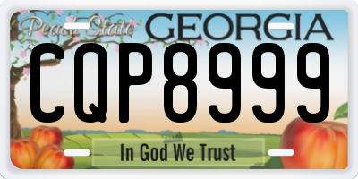 GA license plate CQP8999