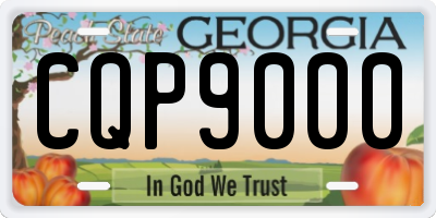 GA license plate CQP9000