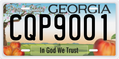 GA license plate CQP9001