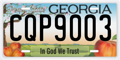 GA license plate CQP9003