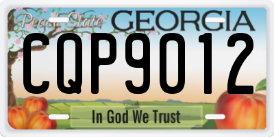 GA license plate CQP9012