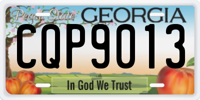 GA license plate CQP9013