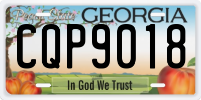 GA license plate CQP9018