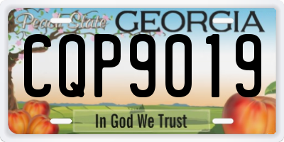 GA license plate CQP9019