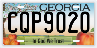 GA license plate CQP9020
