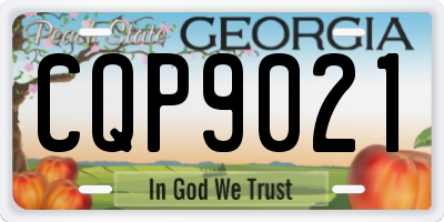 GA license plate CQP9021