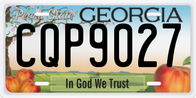 GA license plate CQP9027