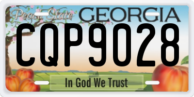 GA license plate CQP9028