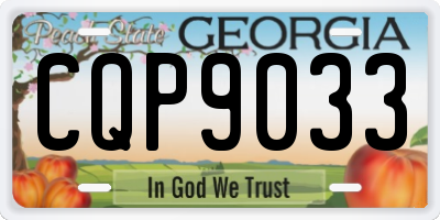 GA license plate CQP9033