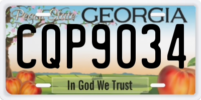 GA license plate CQP9034