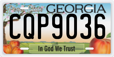 GA license plate CQP9036
