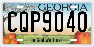 GA license plate CQP9040