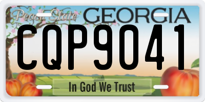 GA license plate CQP9041