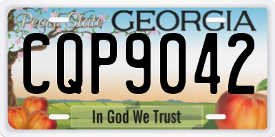 GA license plate CQP9042