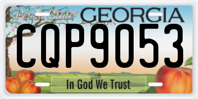 GA license plate CQP9053