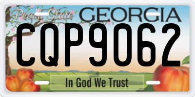 GA license plate CQP9062