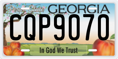 GA license plate CQP9070