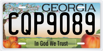 GA license plate CQP9089