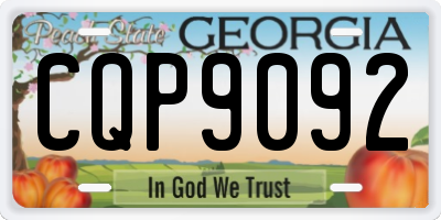 GA license plate CQP9092
