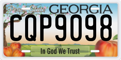 GA license plate CQP9098