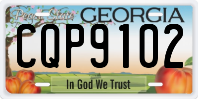 GA license plate CQP9102