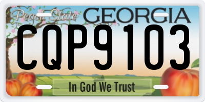 GA license plate CQP9103