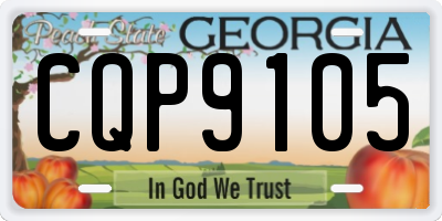 GA license plate CQP9105