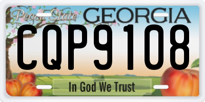 GA license plate CQP9108