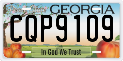 GA license plate CQP9109