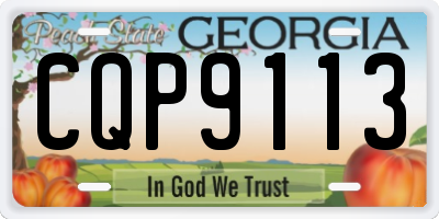 GA license plate CQP9113