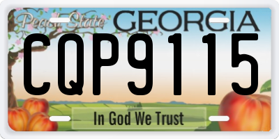GA license plate CQP9115