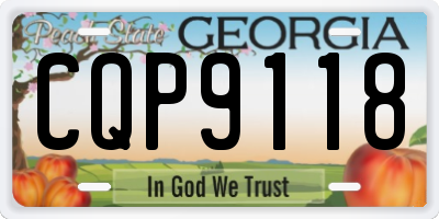 GA license plate CQP9118