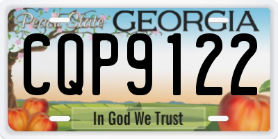 GA license plate CQP9122