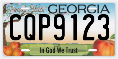 GA license plate CQP9123