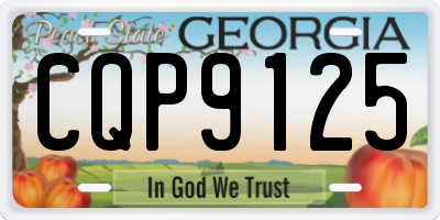 GA license plate CQP9125