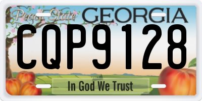 GA license plate CQP9128